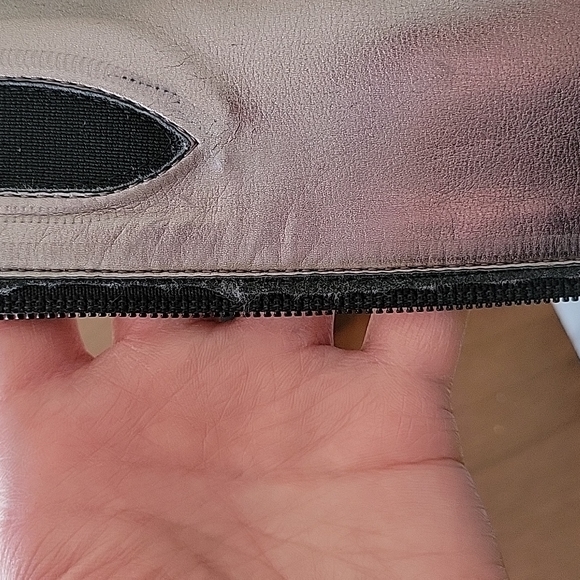 Town Shoes Women's Knee High Black Leather Wedge Heel Boot- Size 39 - Picture 11 of 16